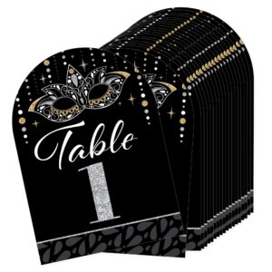 big dot of happiness masquerade - venetian mask party double-sided 5 x 7 inches cards - table numbers - 1-20