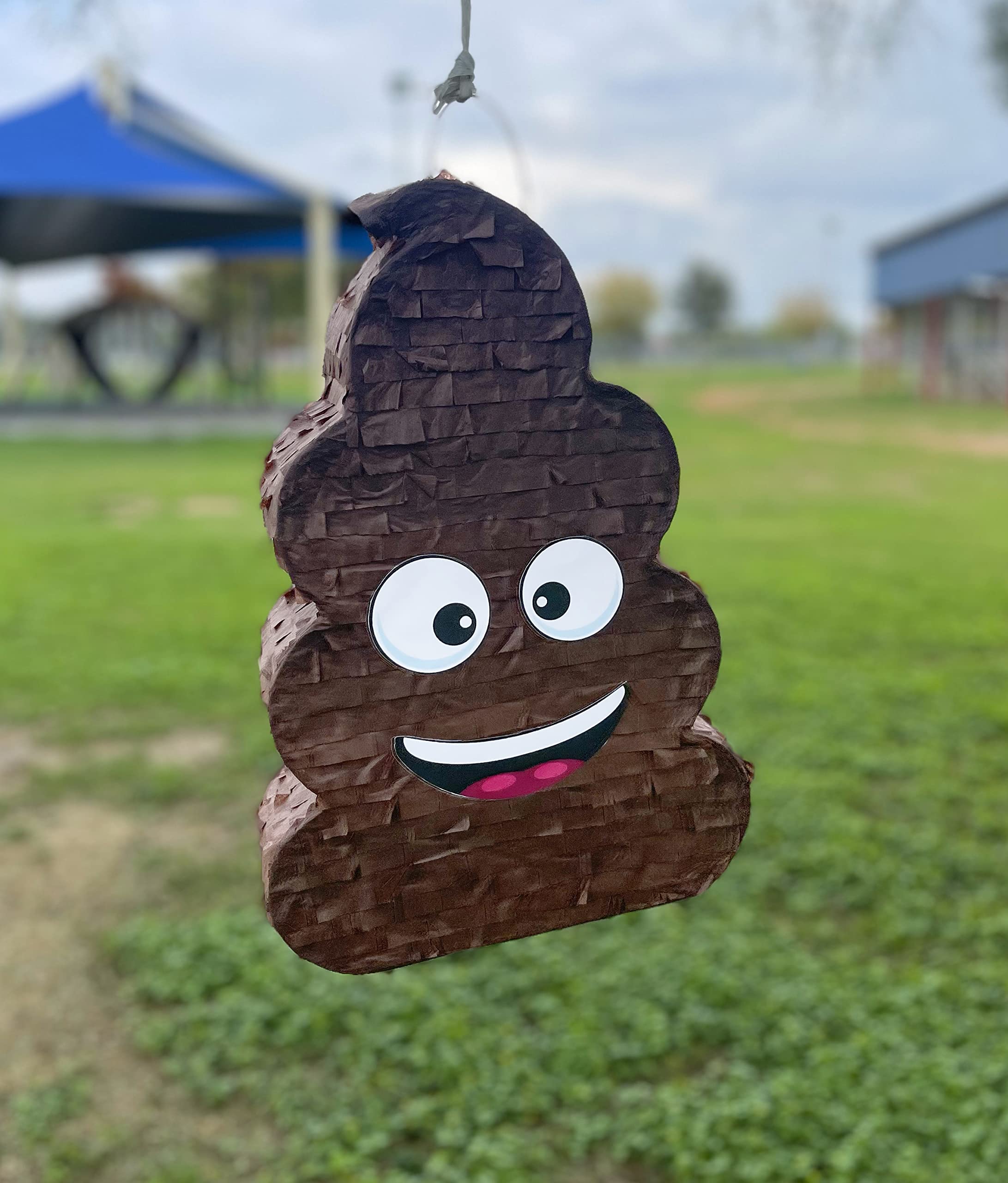 Funny Poop Piñata 4-Piece Set perfect for Birthday Parties, Decorations, Emoticon Parties, Fun shape, Great Party Addition for kids, teens, and adults (17”X10”) durable!