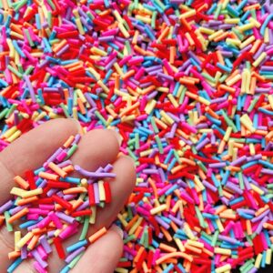 EHOPE 50g Fake Sprinkles Resin Sprinkles Fake Candy Sprinkles Clay Sprinkles Polymer Sprinkles Polymer Clay Slices for Nail Art DIY Crafts Cake Phone Case(21-Colorful Sugar）