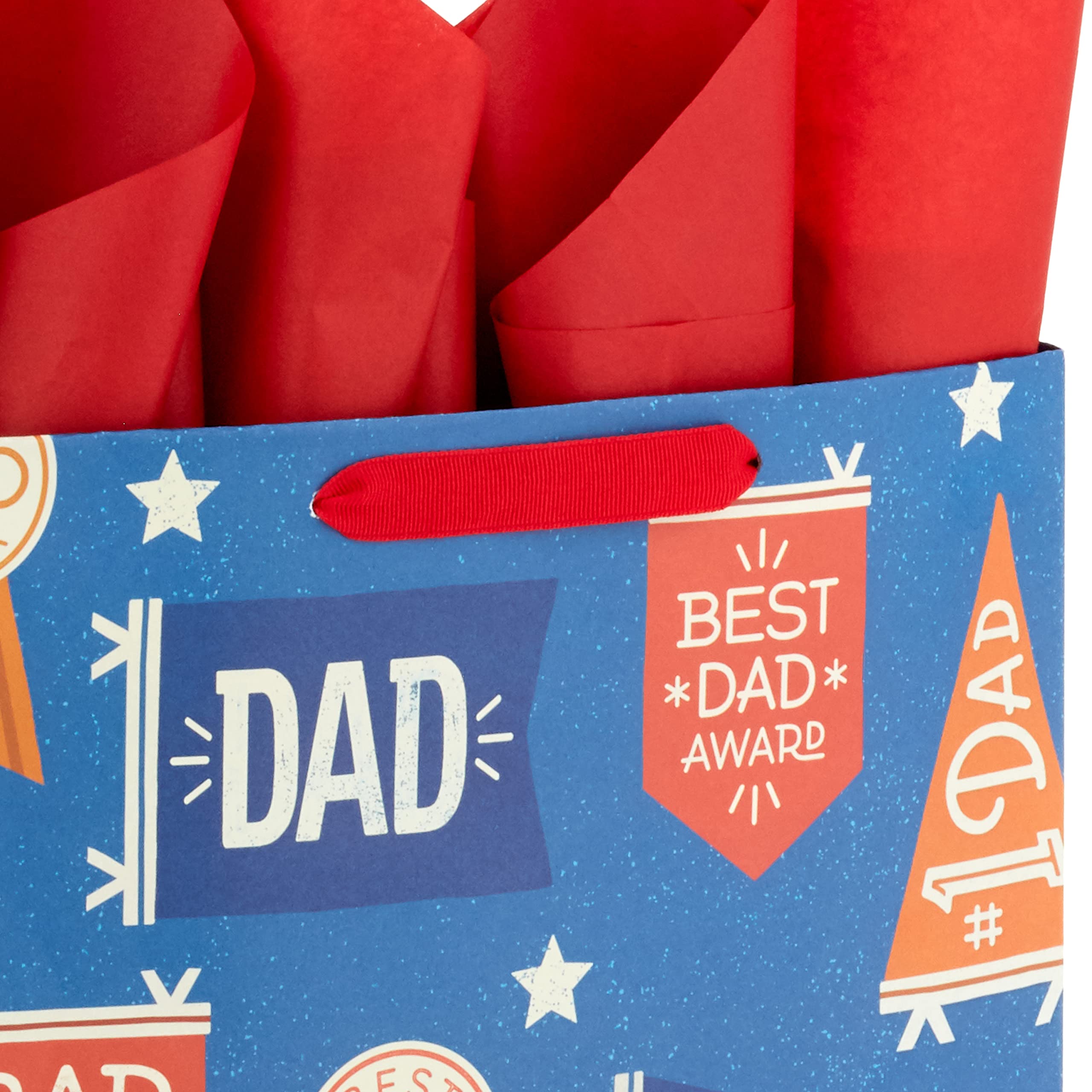 Hallmark 13" Large Gift Bag with Tissue Paper (Rad Dad, Best Dad Ever) for Birthdays, Father's Day, Congratulations, Thank You