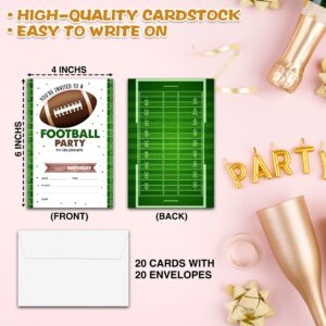 Chuxvon Birthday Party Invitations, Football Birthday Invitations, Double-Sided Fill In Birthday Invites, Birthday Party Favors Decorations Supplies, 20 Cards With 20 Envelopes(Invite-A15)