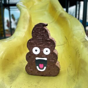 Funny Poop Piñata 4-Piece Set perfect for Birthday Parties, Decorations, Emoticon Parties, Fun shape, Great Party Addition for kids, teens, and adults (17”X10”) durable!