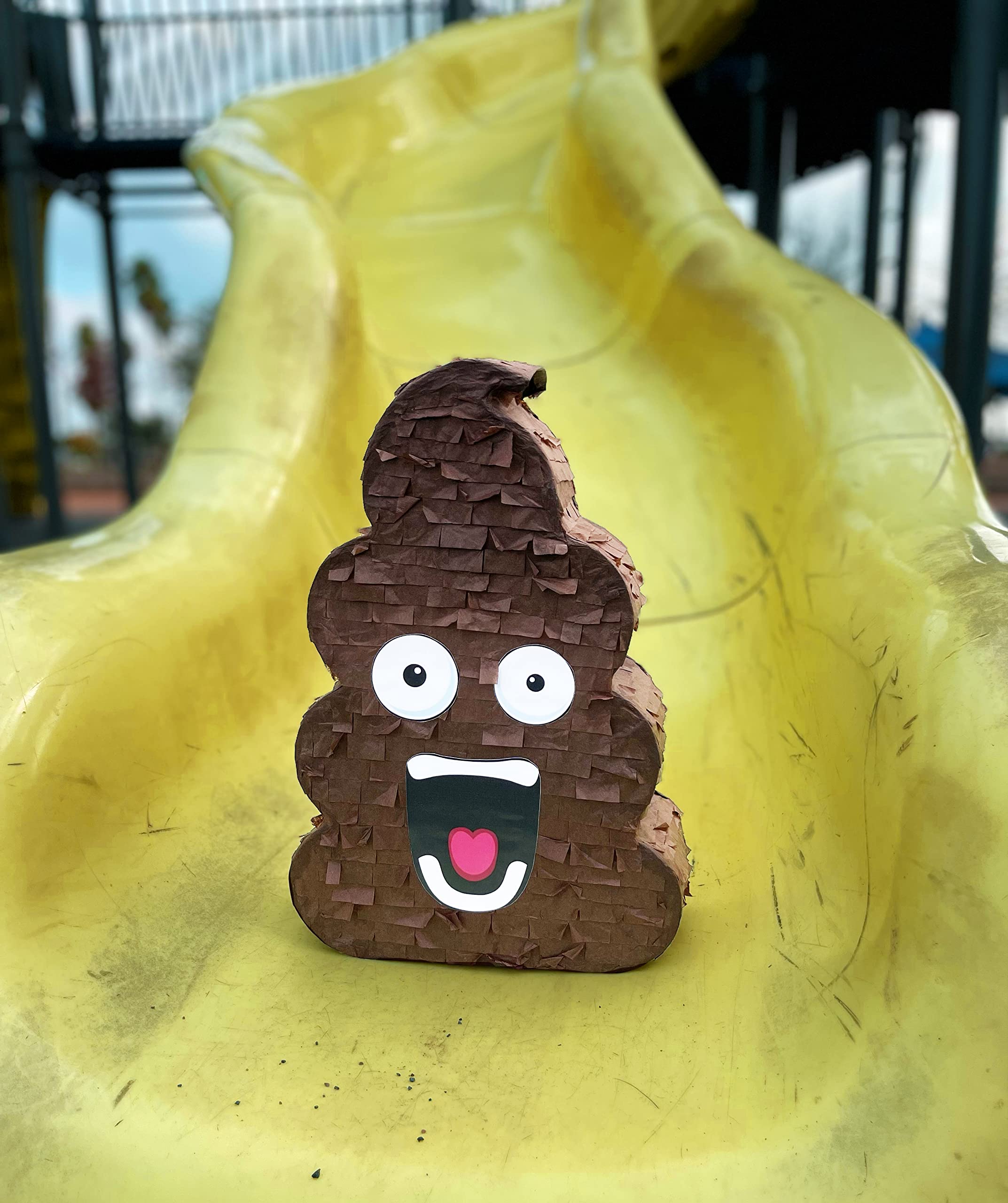 Funny Poop Piñata 4-Piece Set perfect for Birthday Parties, Decorations, Emoticon Parties, Fun shape, Great Party Addition for kids, teens, and adults (17”X10”) durable!