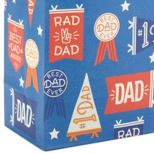 Hallmark 13" Large Gift Bag with Tissue Paper (Rad Dad, Best Dad Ever) for Birthdays, Father's Day, Congratulations, Thank You