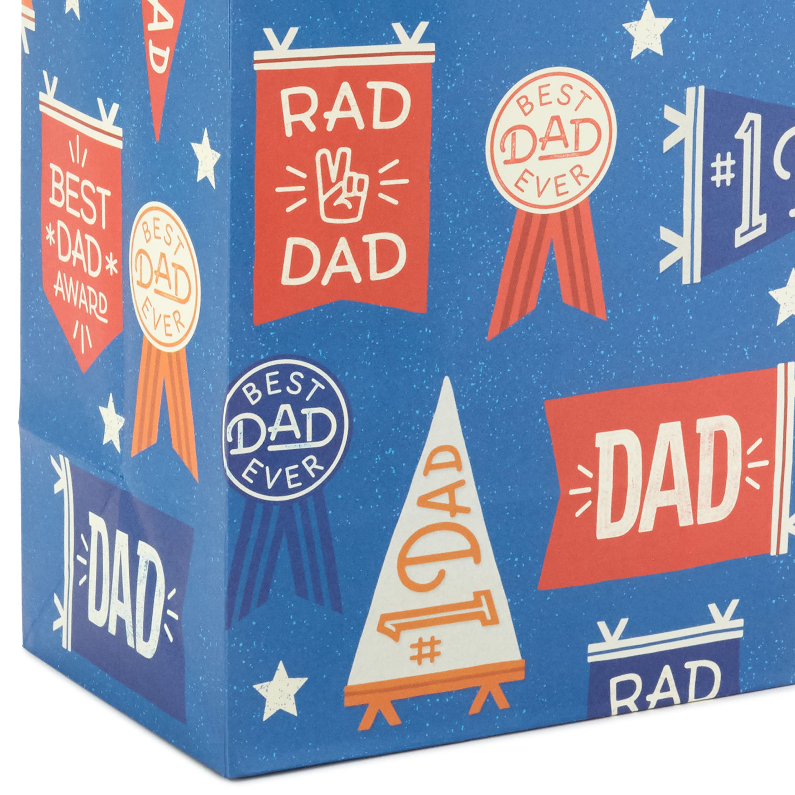 Hallmark 13" Large Gift Bag with Tissue Paper (Rad Dad, Best Dad Ever) for Birthdays, Father's Day, Congratulations, Thank You