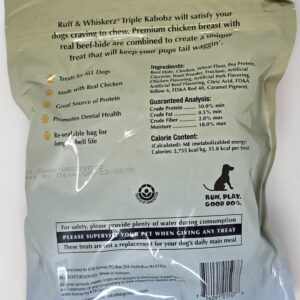 KTR Ruff & WHISKERZ Triple Kabaobz Rawhide Treat for Dog | Made with Real Beef Hide and Chicken | Satisfies Dogs Craving to Chew | 36 Count