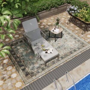 HAPPATIO Aluminum Patio Chaise Lounge, Aluminum Patio Lounge Chair, Pool Lounge Chair with Cushion, Outdoor Chaise Lounge Chair for Patio Deck Poolside (Gray)