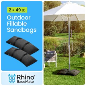 BaseMate Umbrella Base Weights | Outdoor Fillable Sand Bags for Weight | Weatherproof Patio Furniture Weights | 2 SandBags for 49 lb. | Arched Sand Bags to Hold Down Umbrella Stand & Outdoor Furniture