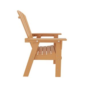 WO Outdoor Adirondack Dining Chair Lounger Seat Retro Beach Aesthetic Seat Furniture for Outside Restaurant Dining, Home, Balcony, Terrace, Lawn, Pool, Deck, Garden (Teak)