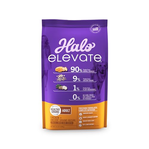 HALO Elevate Dry Dog Food, Healthy Grains Chicken Recipe, 3.5lb