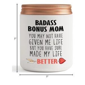 Bonus Mom Gifts- Mother in Law, Stepmom, Step Mom Birthday Christmas Mothers Day Gifts- Funny Best Candle Gift Ideas for Boyfriends Mom, Girlfriends Mom, Adopted Mom from Daughter Son