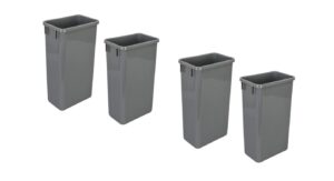 hardware resources plastic trash can - indoor garbage bin for kitchen, home, office & commercial use - large waste disposal tub, can-50gry plastic waste container- 50-quart (12.5-gallon), grey, 4 pcs