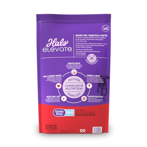 Halo Elevate Dry Dog Food, Grain Free Red Meat Recipe, Puppy Formula, 20lb