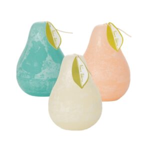 sullivans vance kitira pear candle, set of 3 unscented 4.5 inch clean-burning dripless real-wax candles for home and hosting décor