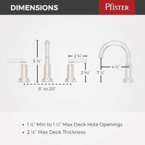 Pfister Capistrano Bathroom Sink Faucet, 8-Inch Widespread, 2-Handle, 3-Hole, Spot Defense Brushed Nickel Finish, LF049CSOGS