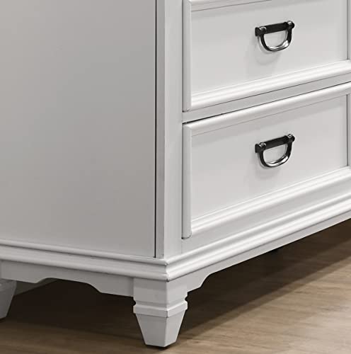 Roundhill Furniture Clelane Wood 3-Drawer Nightstand, Weathered White and Gray