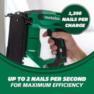 Metabo HPT 18V MultiVolt™ Cordless Brad Nailer Kit, 18 Gauge, 5/8" up to 2" Brad Nails, Includes (1) 18V 2.0Ah Lithium Ion Battery w/Fuel Gauge, Charger, Bag, Lifetime Power Tool Warranty, NT1850DFT