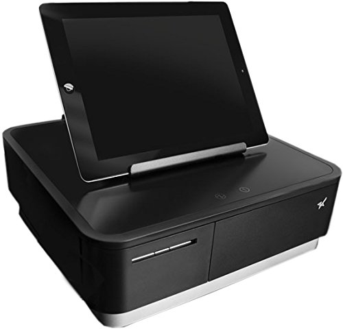 Star Micronics mPOP Integrated USB-C Lightning Receipt Printer & Cash Drawer with Tablet Stand - Black