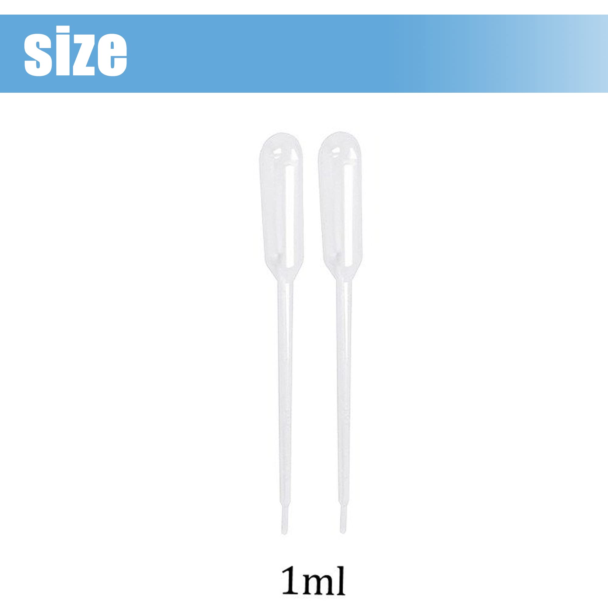 Transfer Pipettes, HiBallBall 100 Pack Clear Plastic Disposable Liquid Droppers, Graduated Pipetting for Laboratory Experiment (1ML)