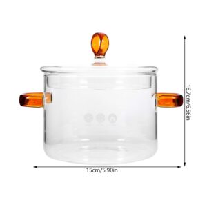 CALLARON Glass Cooking Pot 1.5L Glass Stock Pot with Lid Non-Stick Milk Pot Stovetop Cooking Pot Pasta Noodle Pot Small Soup Pot for Kitchen 5.9x5.9x6.5inch