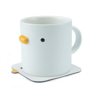 uneede funny duck coffee mugs 14oz handcrafted ceramic duck shaped cute mugs with artisanal glaze,funny mugs,gift for coffee lovers and collectors