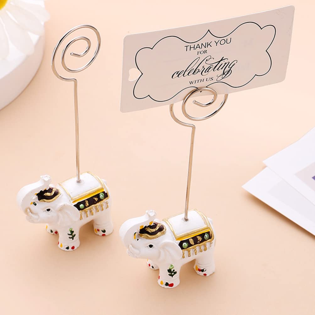 FOMIYES Party Message Clip 2pcs Elephant Card Holder Picture Photoframe Stainless Steel Multi-Function Message Clips