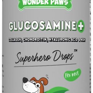 WONDER PAWS Liquid Glucosamine Drops Plus Milk Thistle Drops - for Dog Joint Health, Mobility Support, Liver, Detox & Overall Wellness – Liquid Glucosamine 16 Ounces - Milk Thistle 2 Ounces