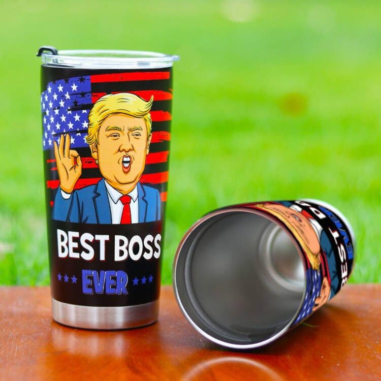 AREOK Best Boss Gifts for Men, Boss Day Gifts for Boss Men - Best Boss Ever Tumbler Cup, Funny Boss Gifts for National Boss Day, Male Boss Birthday Gifts for Men Happy Cool Gifts for Bosses Day