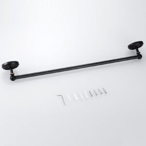 ONEMTB Brass Towel Holder Matte Black, Arm Length 56cm Wall Mounted Bath Towel Rack Euro Towel Bar for Kitchen Bathroom-60x7.2cm