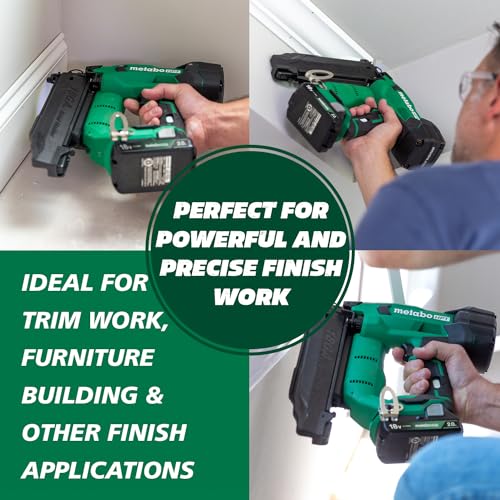 Metabo HPT 18V MultiVolt™ Cordless Brad Nailer Kit, 18 Gauge, 5/8" up to 2" Brad Nails, Includes (1) 18V 2.0Ah Lithium Ion Battery w/Fuel Gauge, Charger, Bag, Lifetime Power Tool Warranty, NT1850DFT