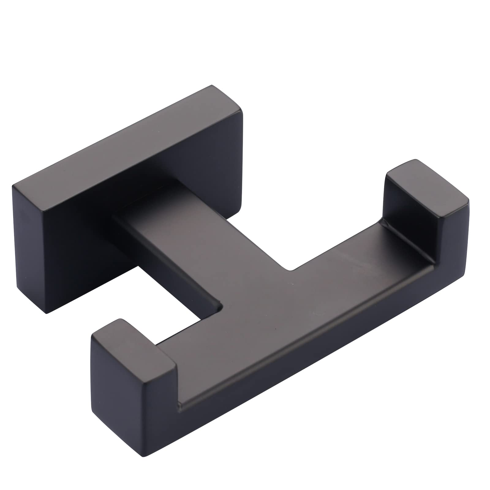 IVIGA Double Bathroom Towel Hook for Wall Mounted - Matte Black Modern Towel Holder - Heavy Duty Coat Robe Hooks for Wall - Stainless Steel Shower Towel Hanger