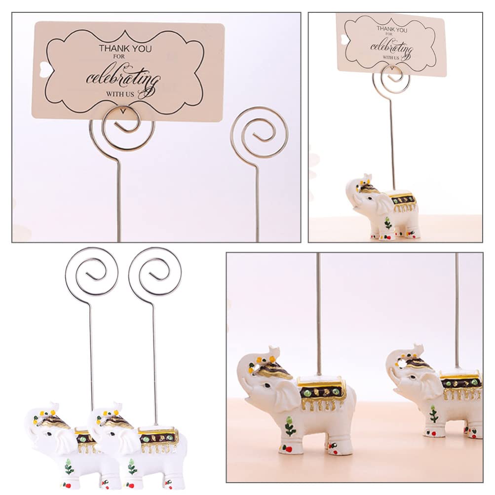 FOMIYES Party Message Clip 2pcs Elephant Card Holder Picture Photoframe Stainless Steel Multi-Function Message Clips