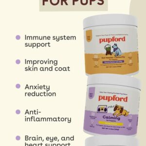 Pupford Calming Supplement for Puppies and Adult Dogs, Made in The USA, Vet Approved, No Artificial Flavors, String Cheese, Net Wt. 4.2 oz (120g)