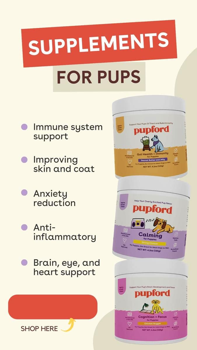 Pupford Calming Supplement for Puppies and Adult Dogs, Made in The USA, Vet Approved, No Artificial Flavors, String Cheese, Net Wt. 4.2 oz (120g)