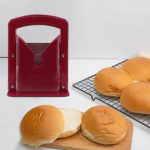 Bagel Slicer, Perfect for Bagels,Bagel Cutter Stainless Steel Red