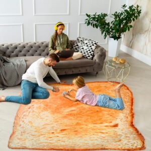 Bread Blanket,Toast Bread Throw Blanket, Burritos Tortilla Toast Blanket for Kids and Adults, Novelty Blanket, Soft and Comfortable Giant Blanket, Microfiber Bed Blankets