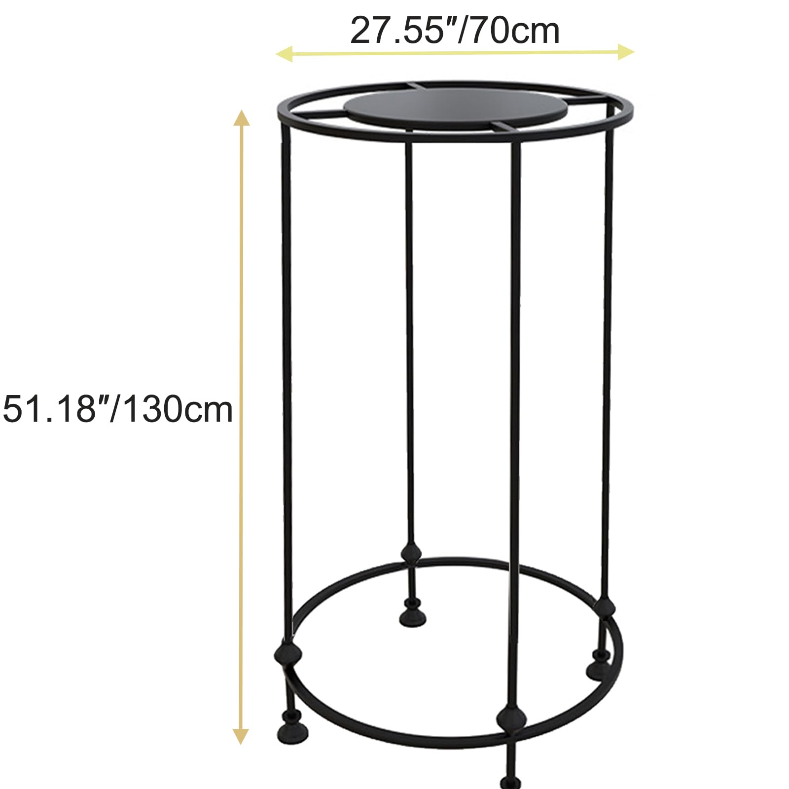 ZOUXIKOU Freestanding Round Garment Display Retail Rack, Floor-Standing Double Space Multi-Purpose Metal Shelf for Clothes Storage, Commercial Clothing Organizer in Retail Boutiques and Bedroom