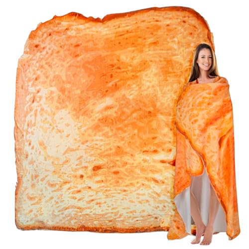 Bread Blanket,Toast Bread Throw Blanket, Burritos Tortilla Toast Blanket for Kids and Adults, Novelty Blanket, Soft and Comfortable Giant Blanket, Microfiber Bed Blankets