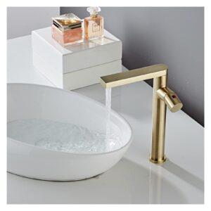 TOCOCO Basin Faucet Waterfall Bathroom Faucet Single Handle Basin Mixer Faucet Bathtub Antique Faucet Brass Sink Gold Black Faucet (Color : Antique-high)