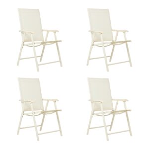 bps patio folding chairs 4-pack portable dining chairs outdoor textilene sling chairs for camping, beach, garden, pool, backyard, deck