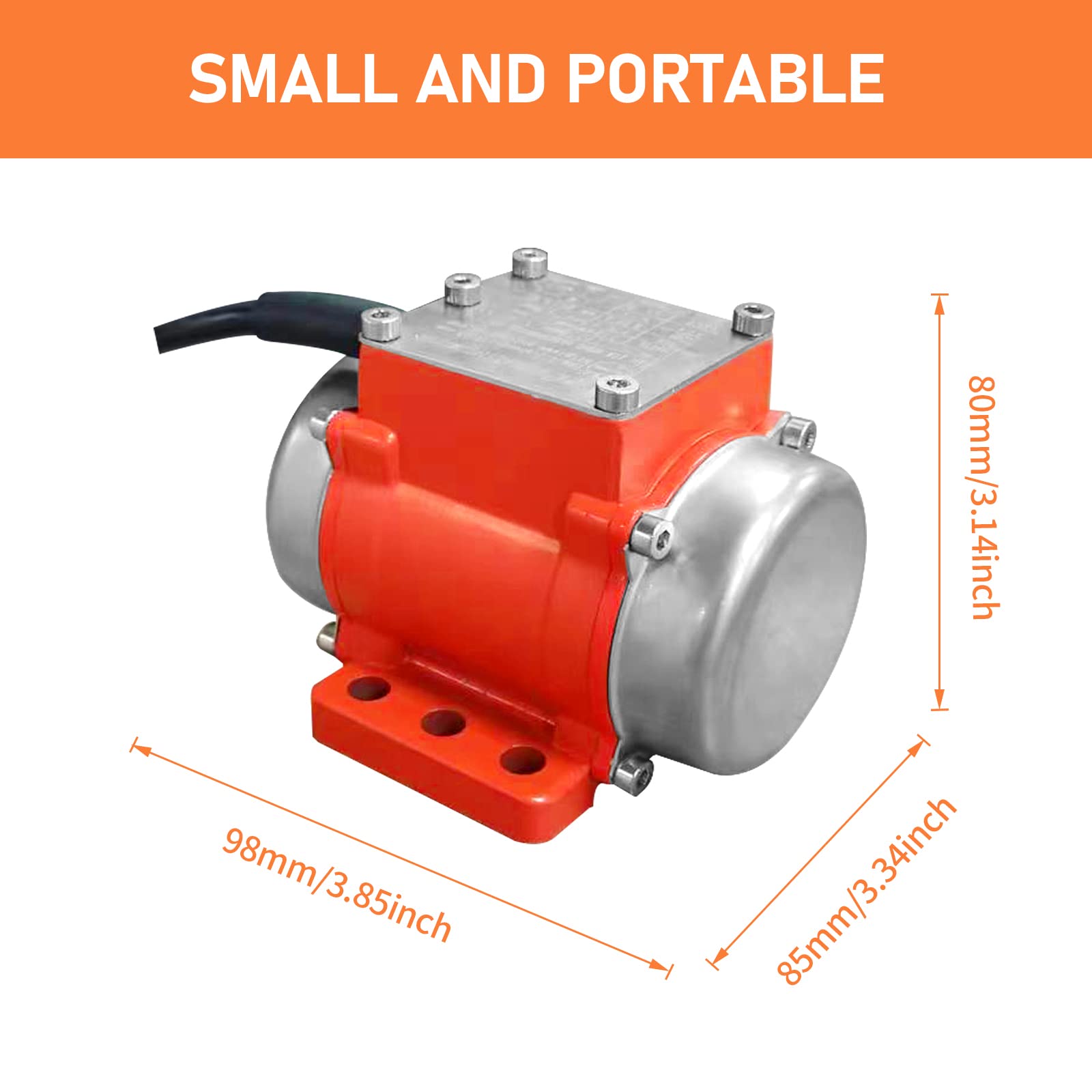 Putec Vibration Motor Mini vibrating Motors Industrial Concrete Vibrator with Switch and US plug Single Phase 110V 20W 3600RPM