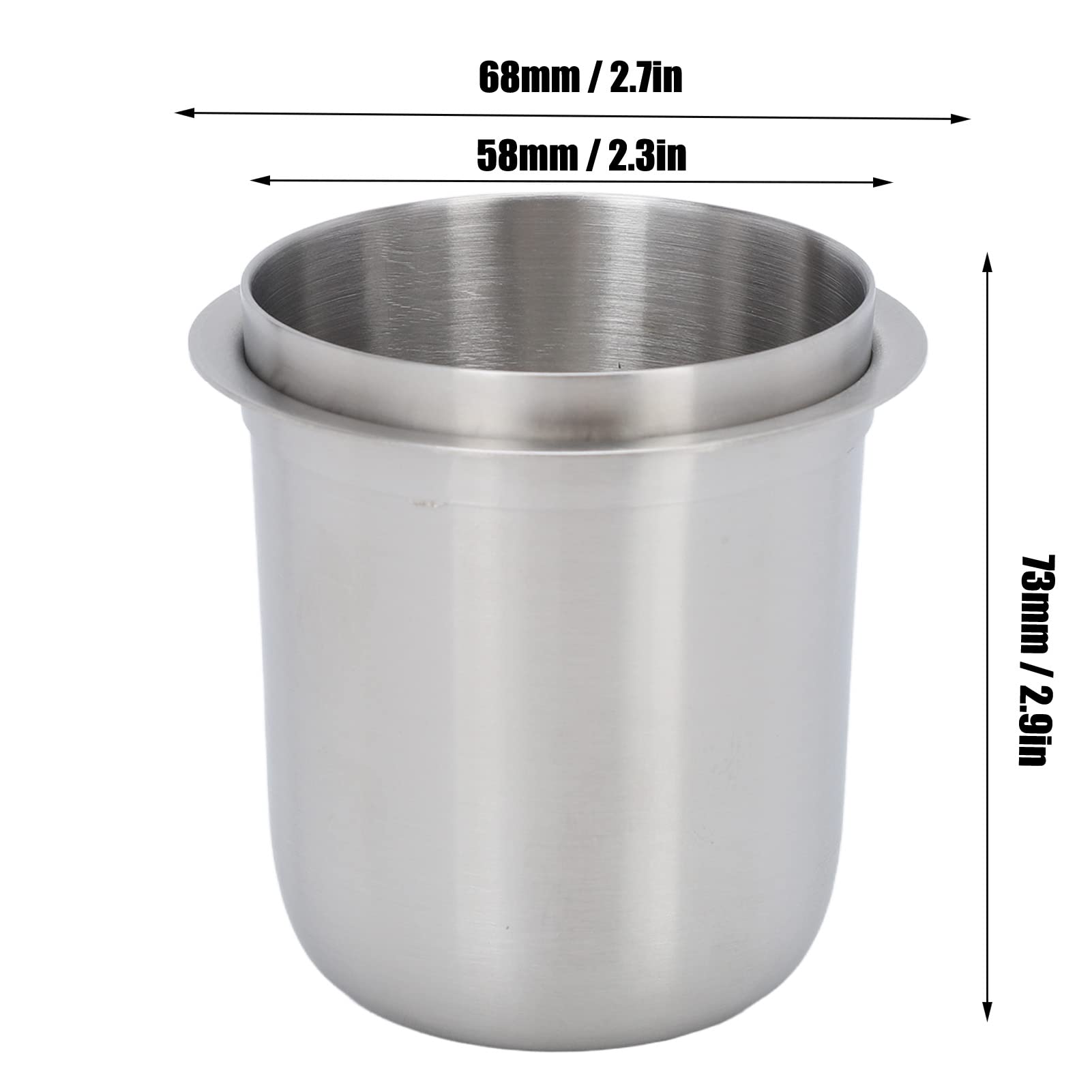 Stainless Steel Espresso Dosing Cup,Dosing Cup, 150ml 58mm Hands Free Universal Inverted Coffee Powder Cup, Espresso Machine Accessories, Coffee Making Tools, for Coffe Machine(2?Da??¨¦?), dosing