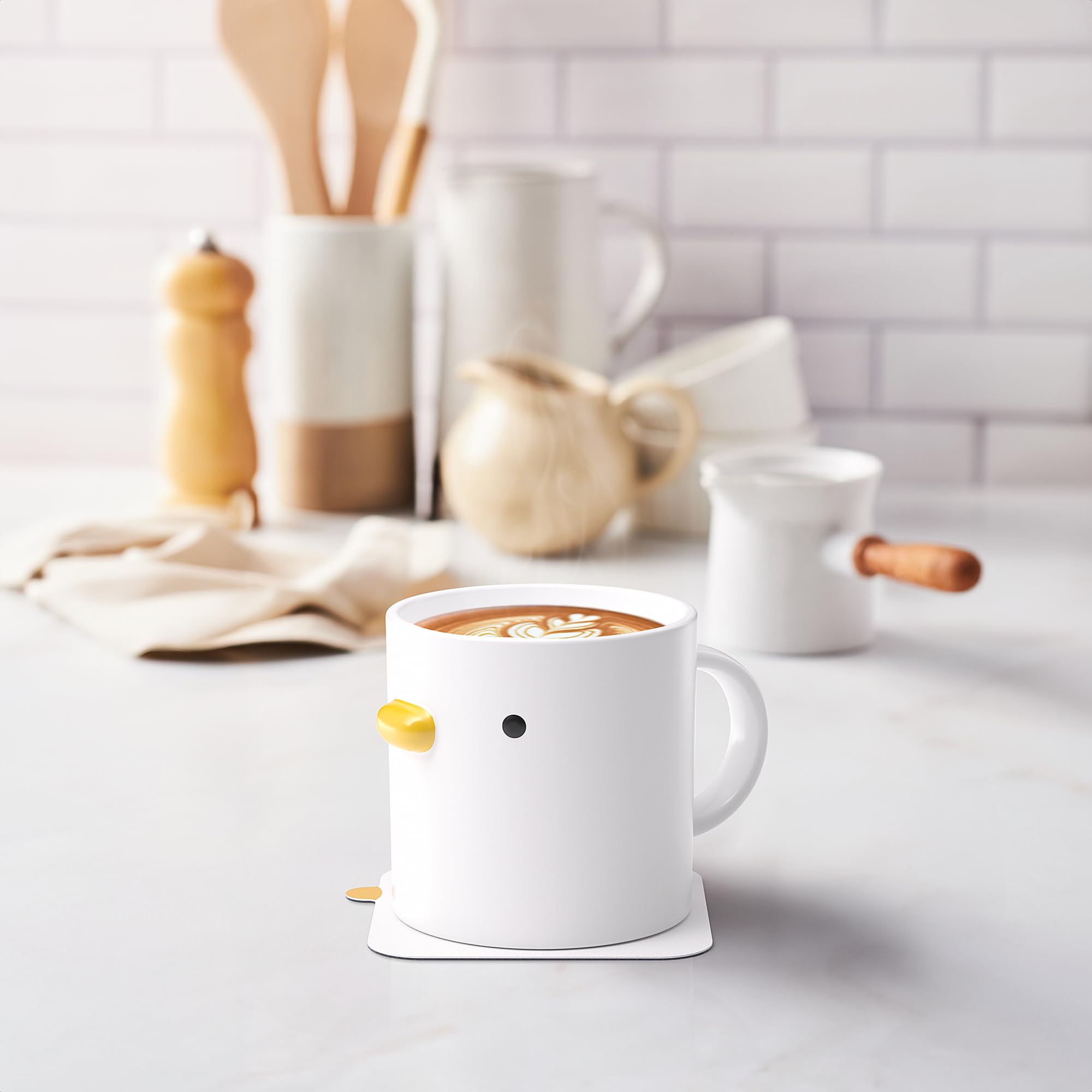 UNEEDE Funny Duck Coffee Mugs 14oz Handcrafted Ceramic Duck Shaped Cute mugs with Artisanal Glaze,Funny Mugs,Gift for Coffee Lovers and Collectors