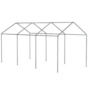 Outsunny 10' x 20' Party Tent and Carport, Height Adjustable Portable Garage, Outdoor Canopy Tent 8 Legs Without Sidewalls for Car, Truck, Boat, Motorcycle, Bike, Garden Tools, White