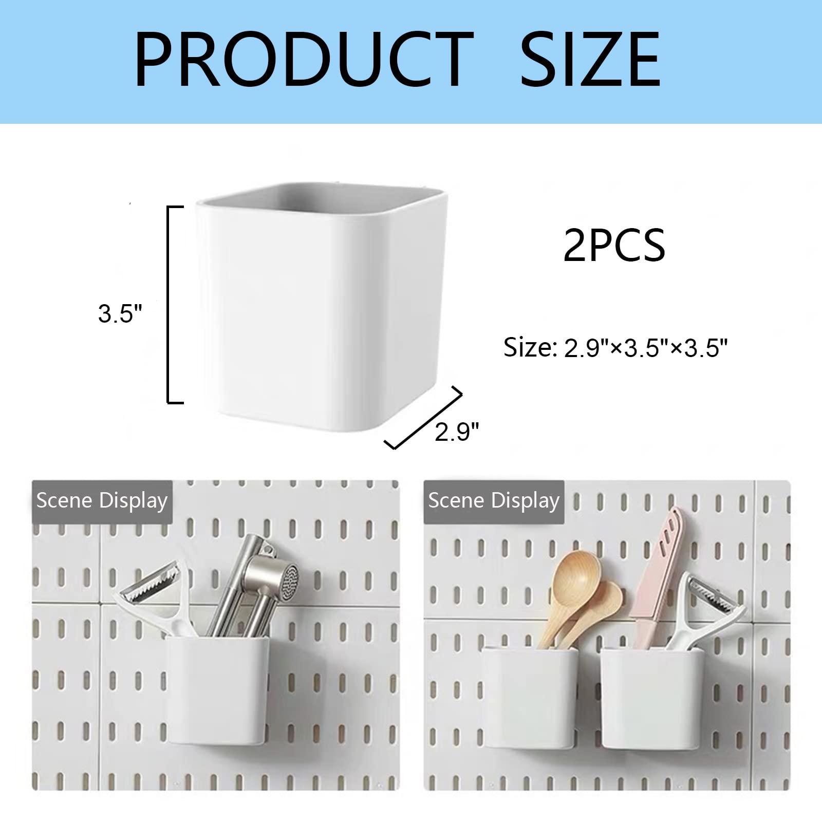 Pegboard Accessories Combination Wall Organizer,2PC Of Cup Container, Storage Shelves Use DIY Storage Cube Shelf for Mini goods, White(Cup)