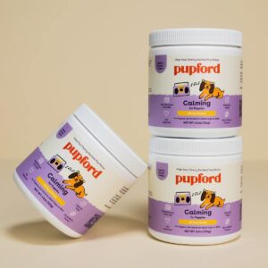 Pupford Calming Supplement for Puppies and Adult Dogs, Made in The USA, Vet Approved, No Artificial Flavors, String Cheese, Net Wt. 4.2 oz (120g)