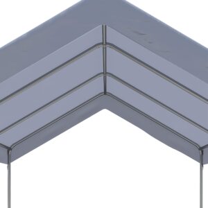 Outsunny 10' x 20' Party Tent and Carport, Height Adjustable Portable Garage, Outdoor Canopy Tent 8 Legs Without Sidewalls for Car, Truck, Boat, Motorcycle, Bike, Garden Tools, Gray