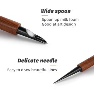 MHW-3BOMBER Latte Art Pen for Barista, Rosewood Coffee Art Pen for Latte/Cappuccino/Macchiato, Espresso Art Tool, CN5400R