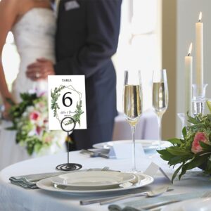 HomWanna Table Number Holders 20Pcs - 3.35 Inch Place Card Holder Table Number Stands for Wedding Party Graduation Reception Restaurant Home Centerpiece Decorations Office Memo Photo (Black)