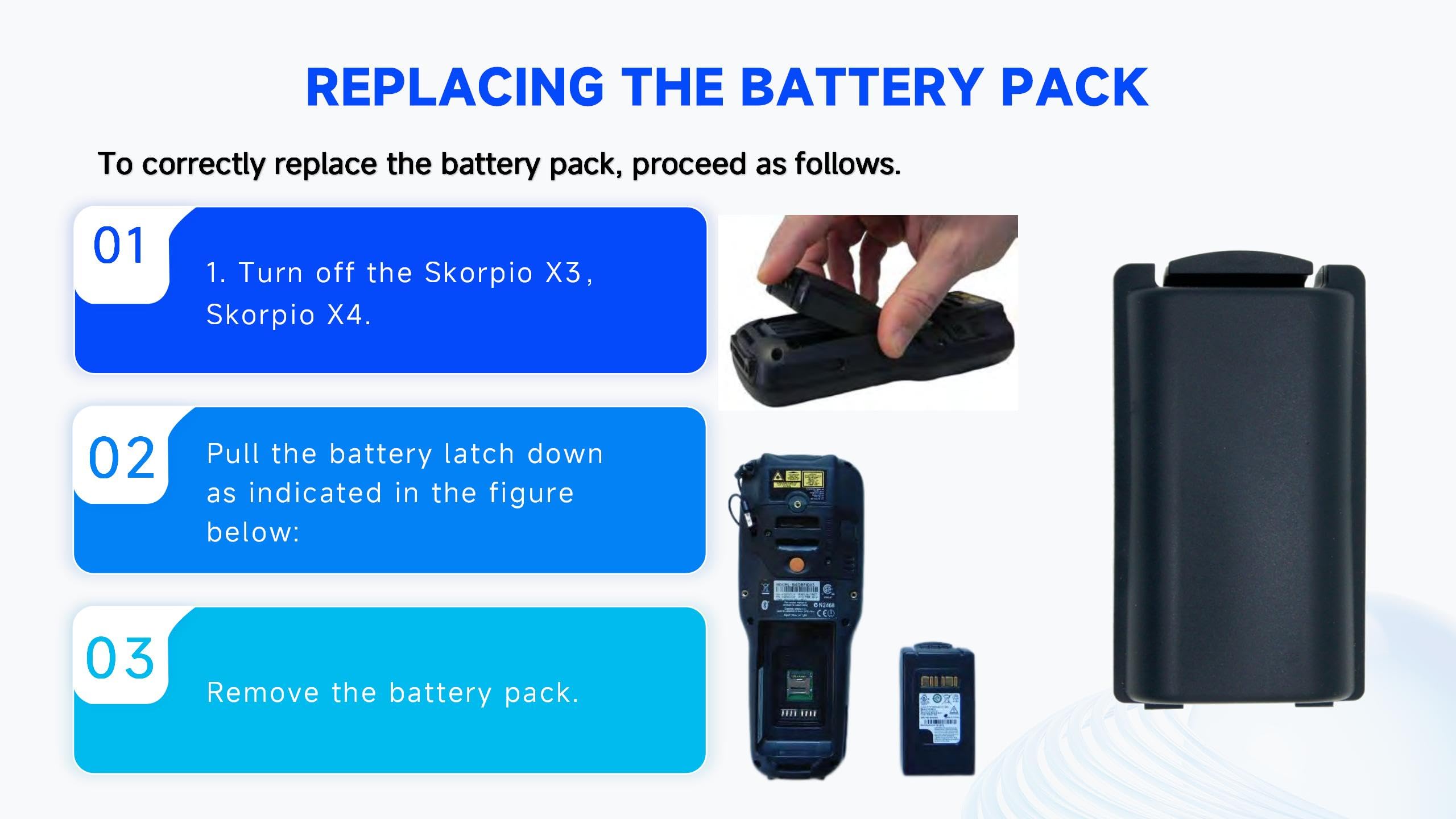 Youejoeq 5200mAh Replacement Battery for Datalogic Skorpio X3 Skorpio X4,fits Part no BT-0016 94ACC0046 94ACC0048 BT-0015 Barcode Scanner Battery